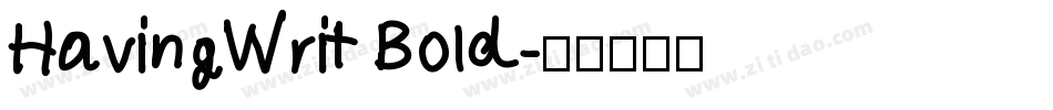 HavingWrit Bold字体转换